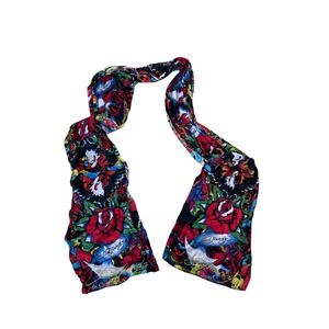 Ed Hardy colorful y2k scarf red roses long